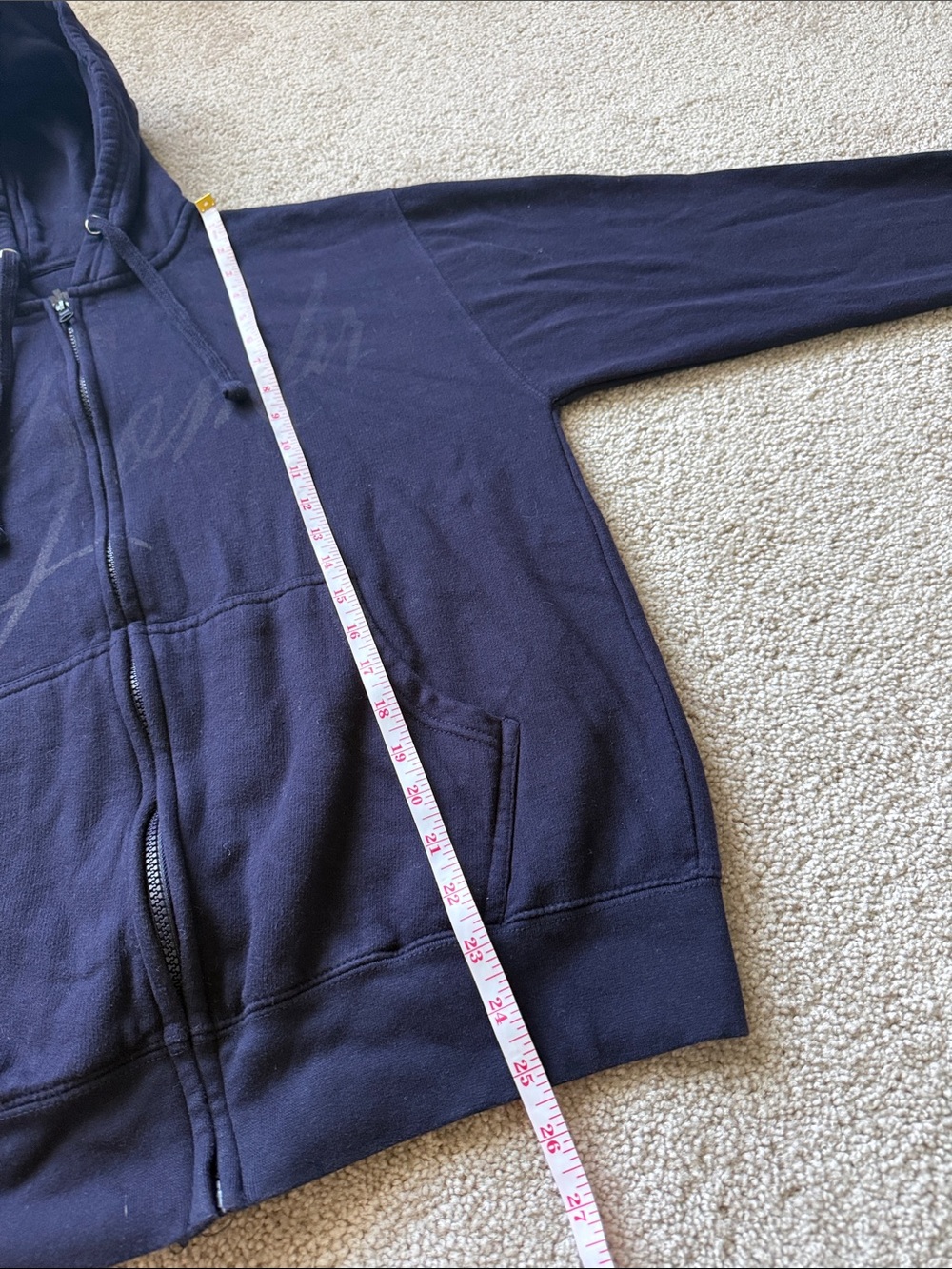 Sombr Navy 2026 Late Night and Young Romance Tour Zip Up Concert Sweatshirt - Picture 5 of 6